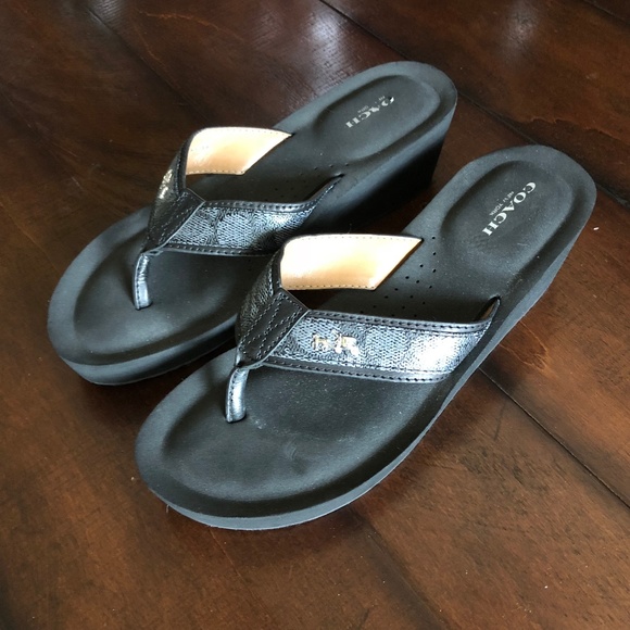 coach jolene wedge flip flops